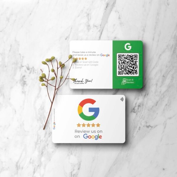 Google Review Business Card Icon "Refresh" with NFC and QR Code - Image 2