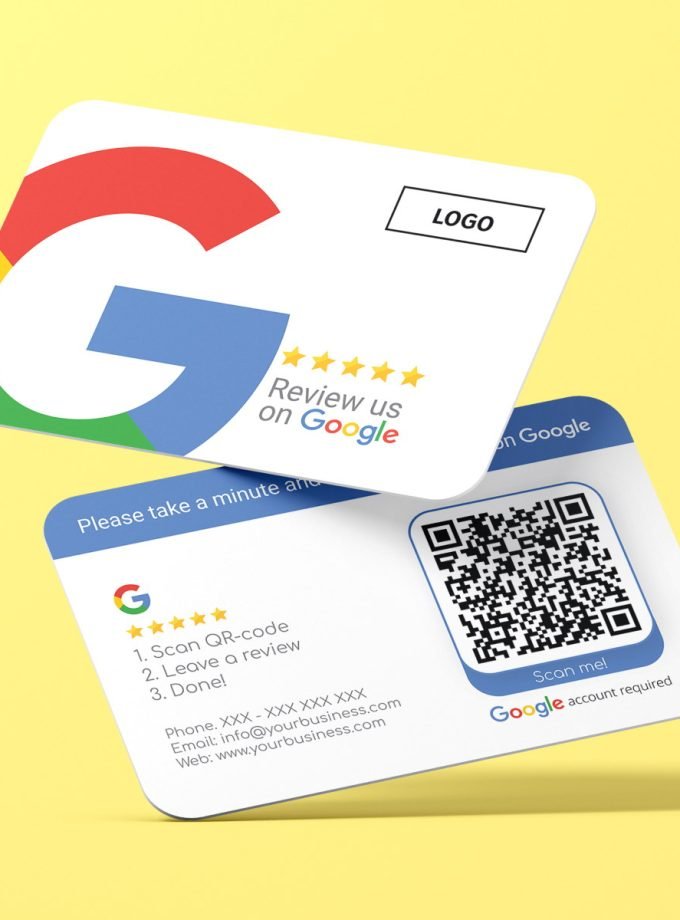 Google Review Business Card Icon with Google Review QR Code – Virtual Card