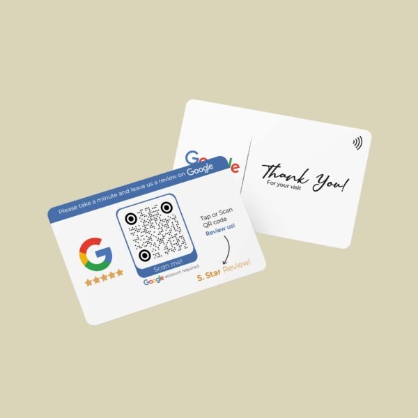 Google Review Business Card “clean” with NFC and QR Code - Image 3