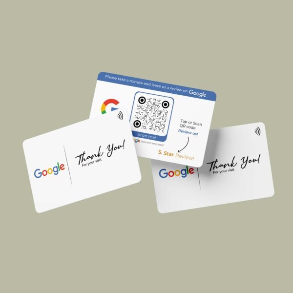 Google Review Business Card “clean” with NFC and QR Code - Image 2