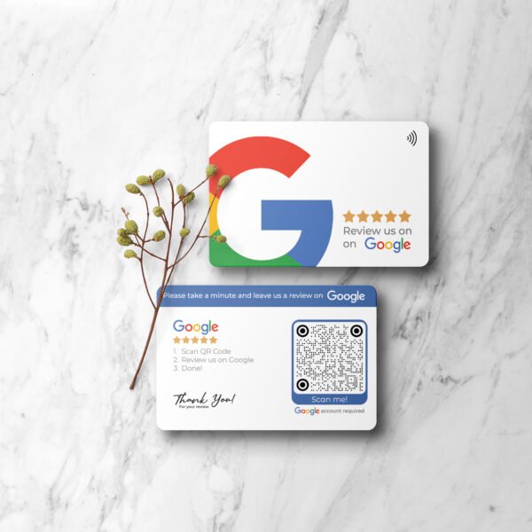 Google Review Business Card Iconic with NFC and QR Code