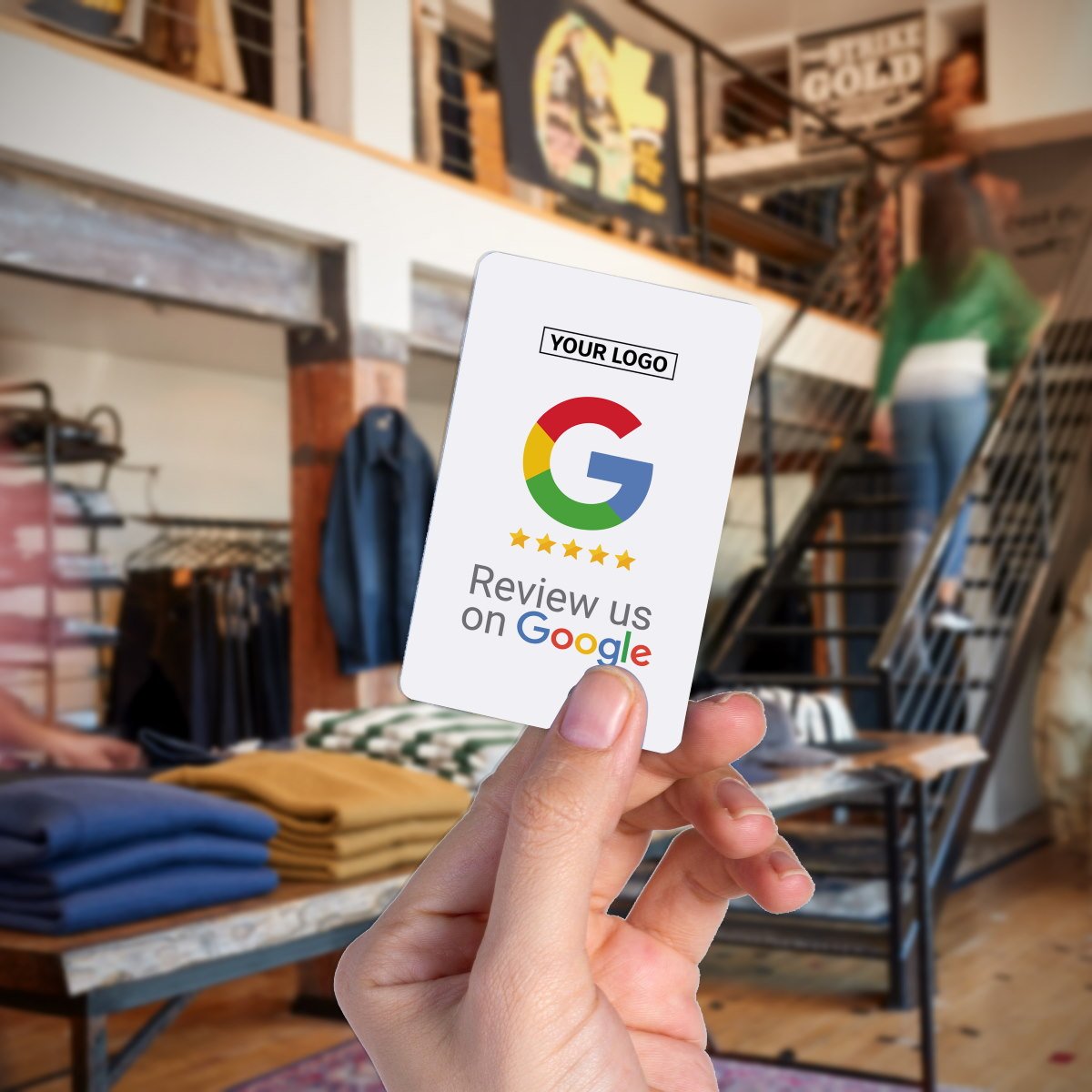 Google Review Business Card “clean” with Google review QR Code – Virtual  Card