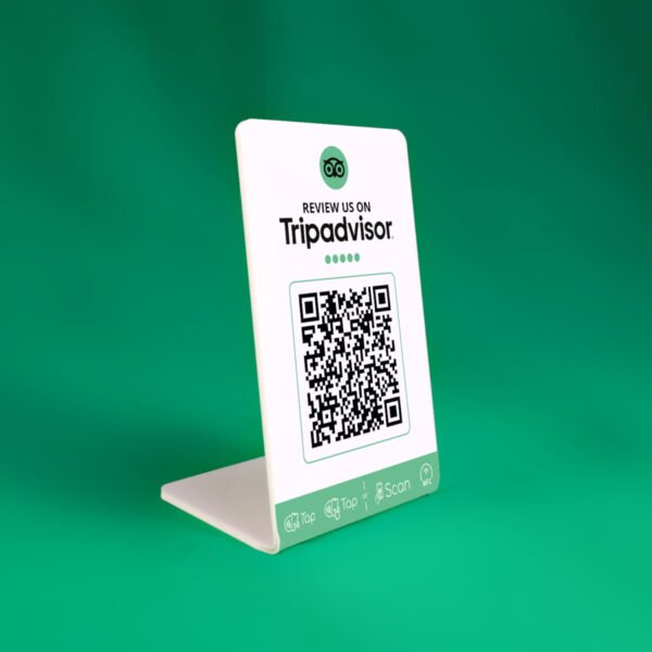 Review Us on TripAdvisor NFC Stand Display with QR Code